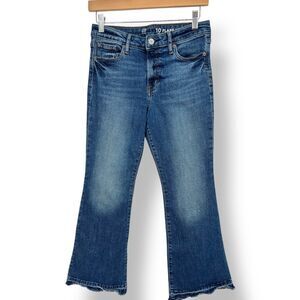 Gap Denim Jeans Size 10 Plus Kids 70s  High Rise Flare Adjustable Waist